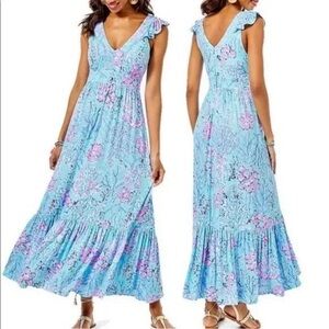 Lilly Pulitzer Vyra Maxi Summer dress Blue Ibiza Now You Sea Me 2